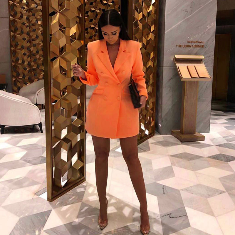 Blazer Dress Orange – Etherea Shop Blazer Dress Orange – Etherea Shop